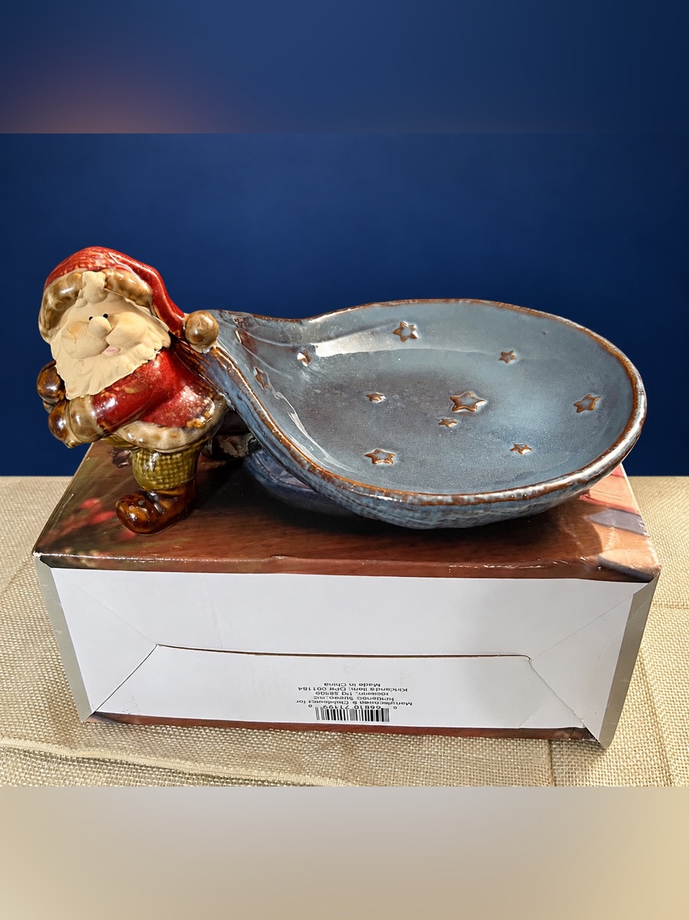 Christmas Décor - Kirkland’s Potter’s Garden II Santa Ceramic Serving Dish (224)